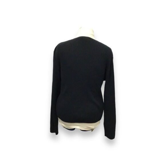 Taylor Marcs Women’s Classic V Neck Ribbed Sweater, Black, size XXL - Picture 4 of 8